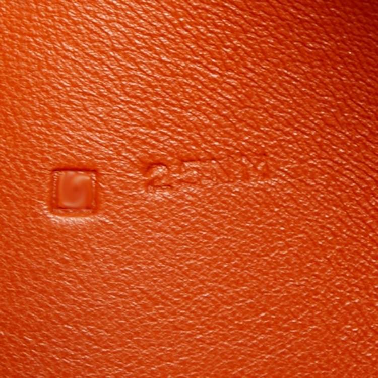 Pre Owned Hermes Orange Togo Leather Dogon Duo Wallet
