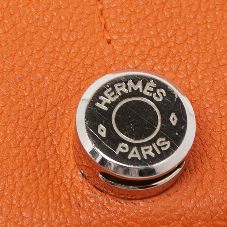 Pre Owned Hermes Orange Togo Leather Dogon Duo Wallet