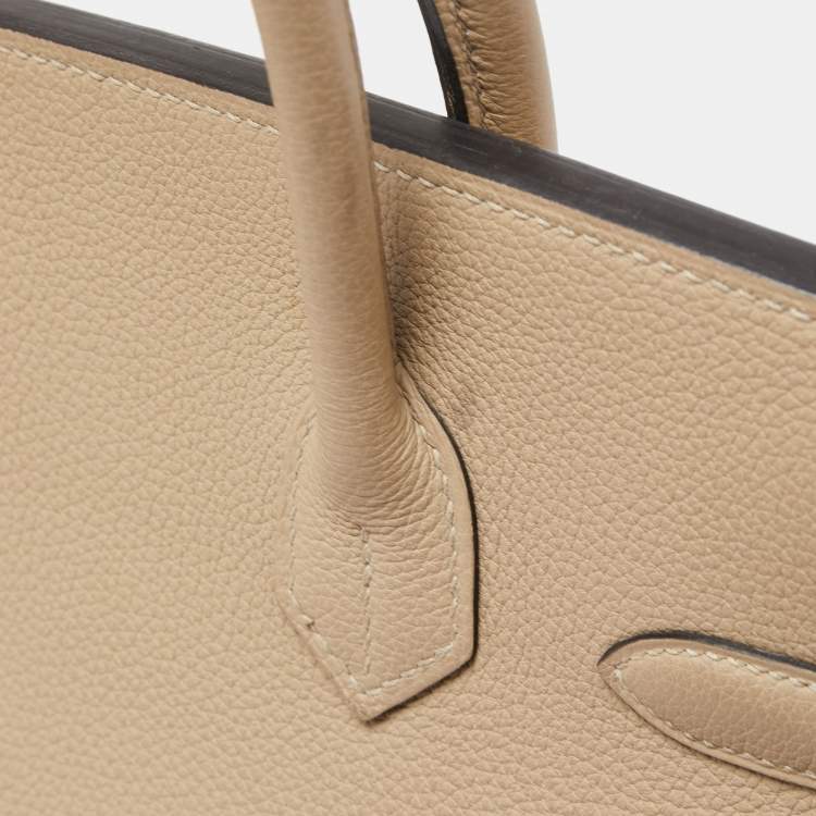 Pre Owned Hermes Trench Togo Leather Gold Finish Birkin 30 Bag