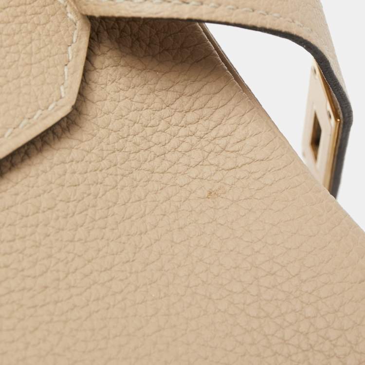 Pre Owned Hermes Trench Togo Leather Gold Finish Birkin 30 Bag