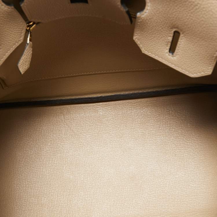 Pre Owned Hermes Trench Togo Leather Gold Finish Birkin 30 Bag
