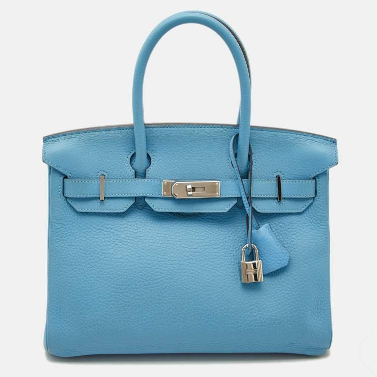 Hermes 35cm Blue Jean Swift Leather Gold Hardware Kelly Bag