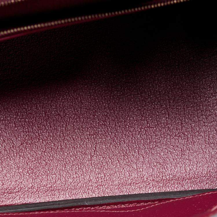 Pre Owned Hermès Rouge Grenat Togo Leather Gold Finish Birkin 25 Bag