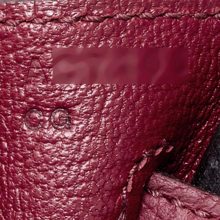Pre Owned Hermès Rouge Grenat Togo Leather Gold Finish Birkin 25 Bag