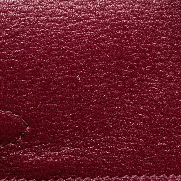 Pre Owned Hermès Rouge Grenat Togo Leather Gold Finish Birkin 25 Bag