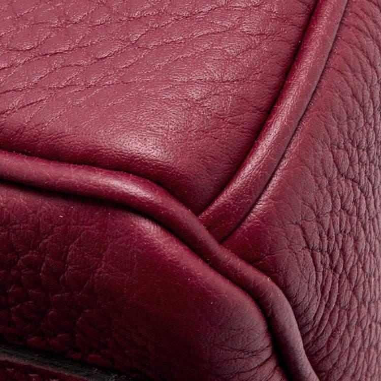 Pre Owned Hermès Rouge Grenat Togo Leather Gold Finish Birkin 25 Bag