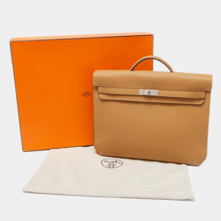 Pre Owned Hermès Sesame Togo Leather Kelly Depeches 36 Briefcase
