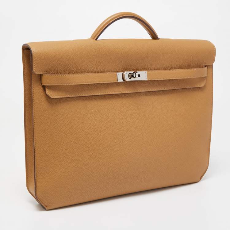 Pre Owned Hermès Sesame Togo Leather Kelly Depeches 36 Briefcase