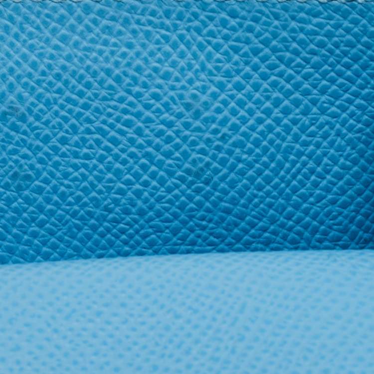 Pre Owned Hermes Celeste Epsom Leather Kelly Pocket Compact Wallet