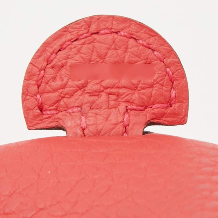 Pre Owned Hermes Rouge Pivoine Taurillon Clemence Leather Evelyne TPM Bag 