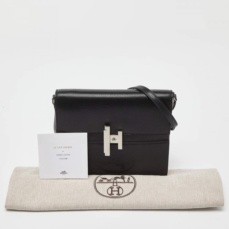 Pre Owned Hermes Black Chevre de Coromandel Leather Cinhetic To Go Wallet