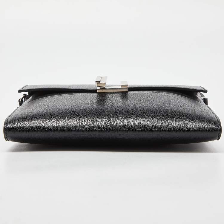 Pre Owned Hermes Black Chevre de Coromandel Leather Cinhetic To Go Wallet