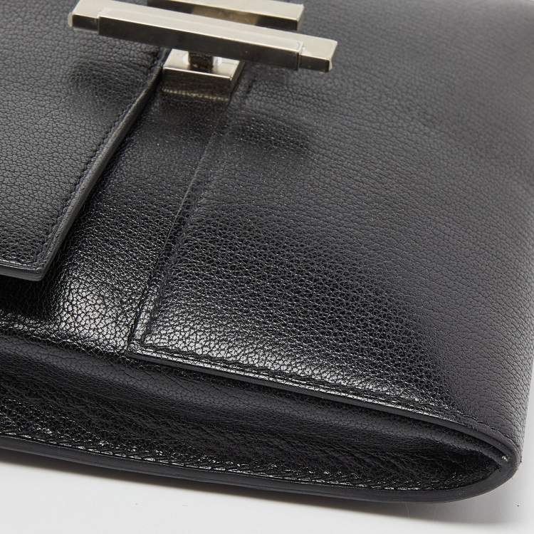 Pre Owned Hermes Black Chevre de Coromandel Leather Cinhetic To Go Wallet