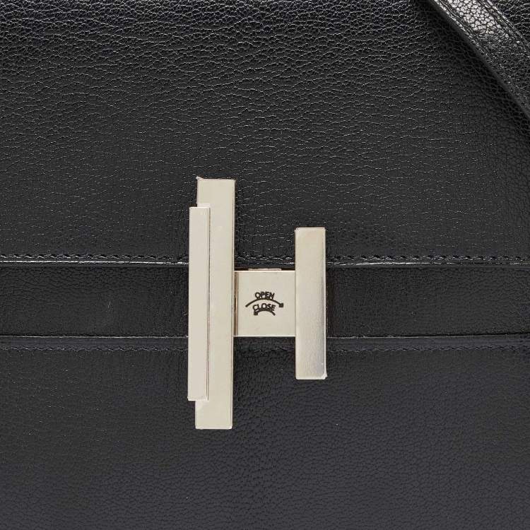 Pre Owned Hermes Black Chevre de Coromandel Leather Cinhetic To Go Wallet
