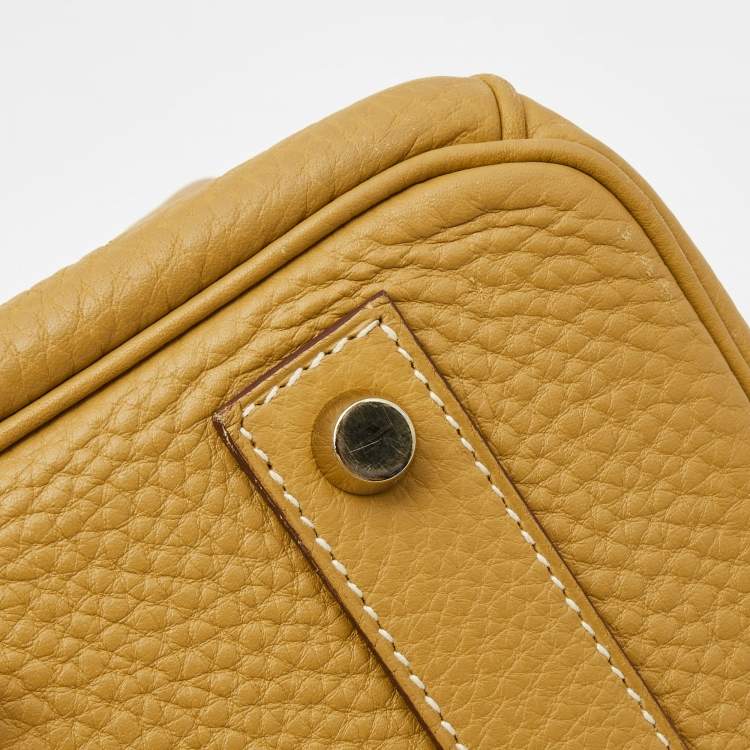 Pre Owned Hermes Curry Clemence Leather Gold Finish Birkin 40 Bag