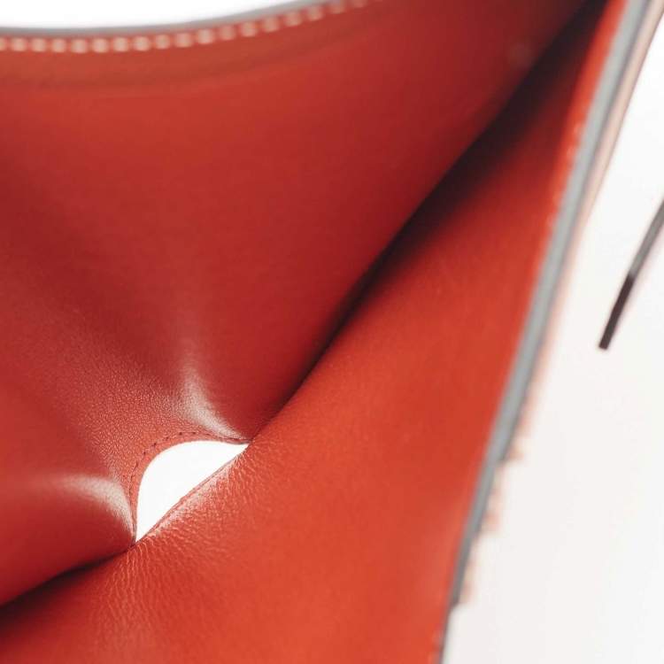 Pre Owned Hermes Rouge Sellier/Cuivre Epsom Leather Bearn Compact Wallet