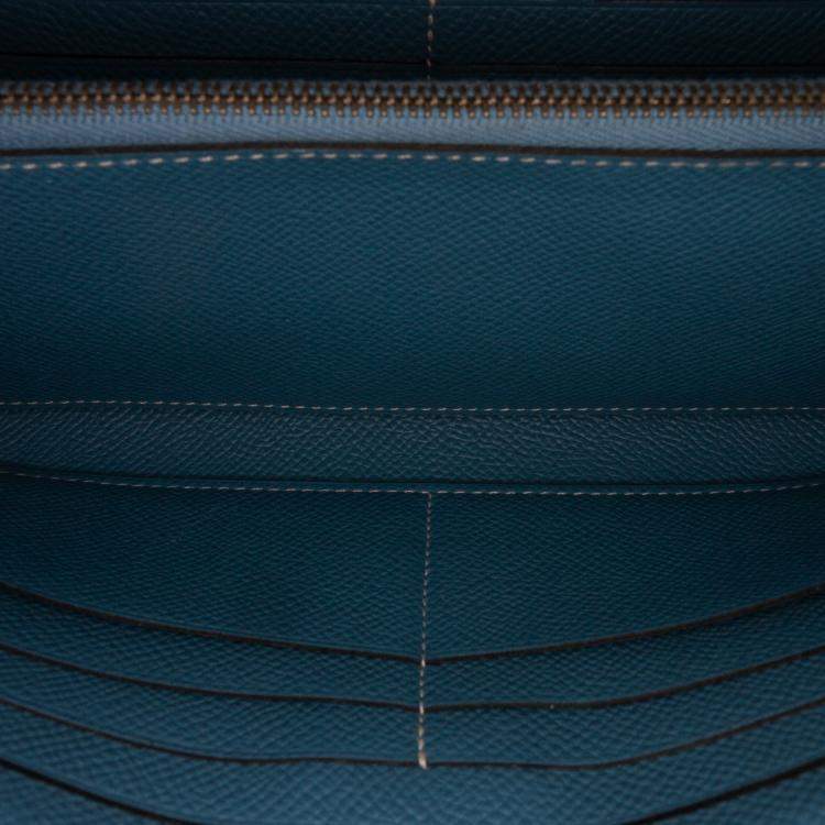 Pre Owned Hermes Blue Epsom Kelly Classic Wallet