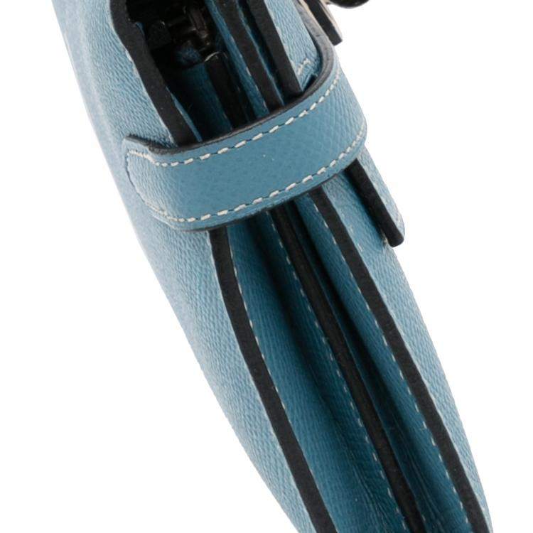 Pre Owned Hermes Blue Epsom Kelly Classic Wallet
