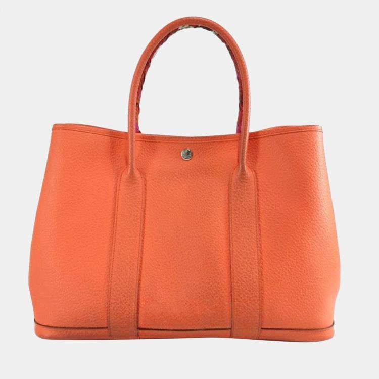 hermes toile and leather garden party 36 tote handbag, good condition