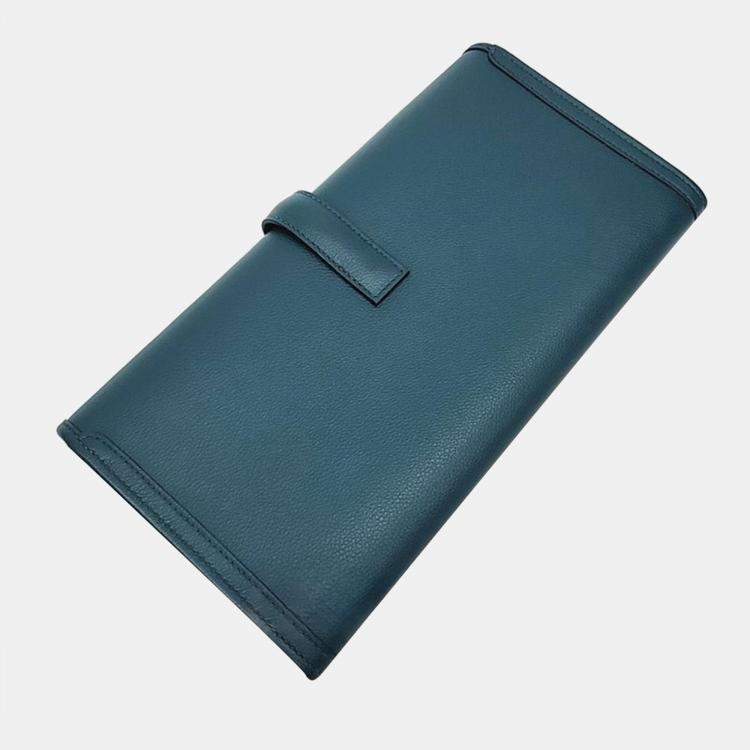 Pre Owned Hermes Blue Leather Elan Jige 29 Clutch Bag 