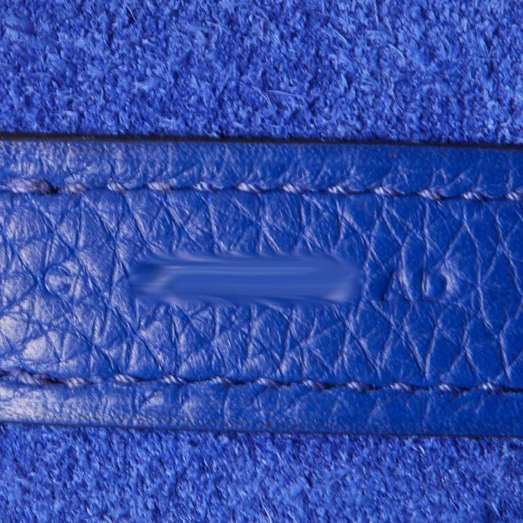 Pre Owned Hermes Bleu Electrique Taurillon Clemence Leather Picotin GM Bag