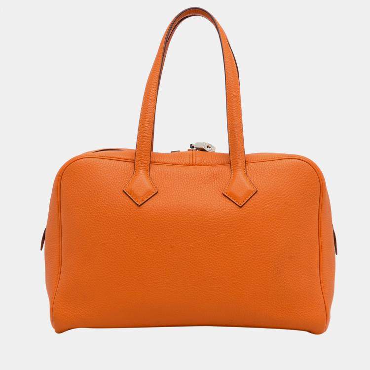 Hermes Orange Clemence Victoria II 35 Hermes | The Luxury Closet