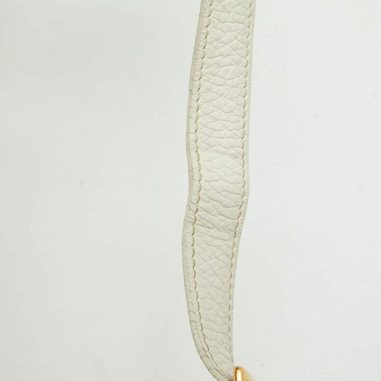 Pre Owned Hermes White Buffalo Leather Market Bag 