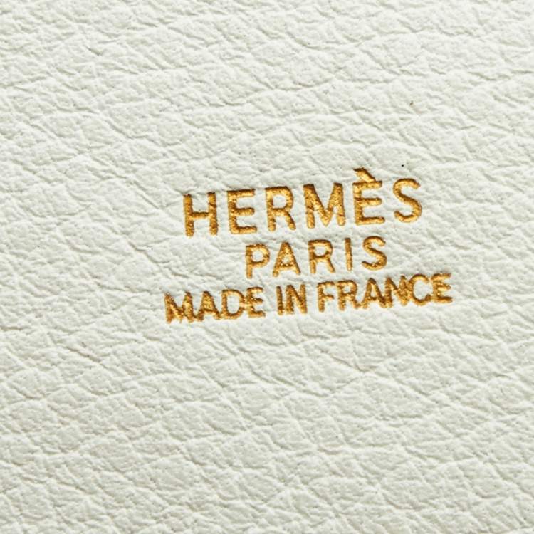 Pre Owned Hermes White Buffalo Leather Market Bag 