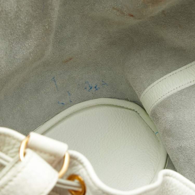 Pre Owned Hermes White Buffalo Leather Market Bag 
