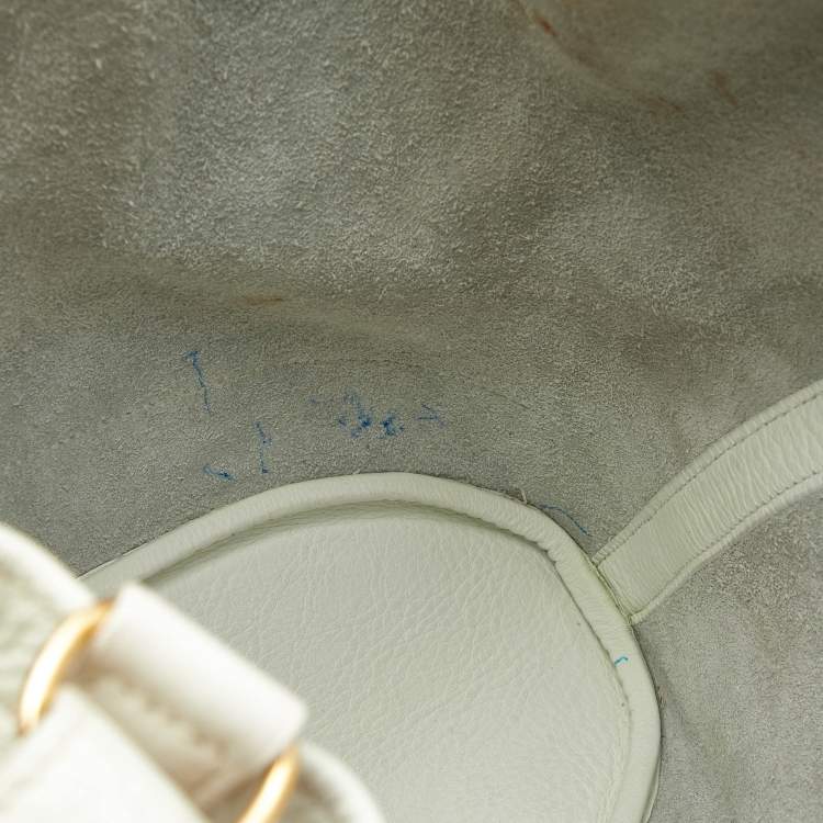 Pre Owned Hermes White Buffalo Leather Market Bag 