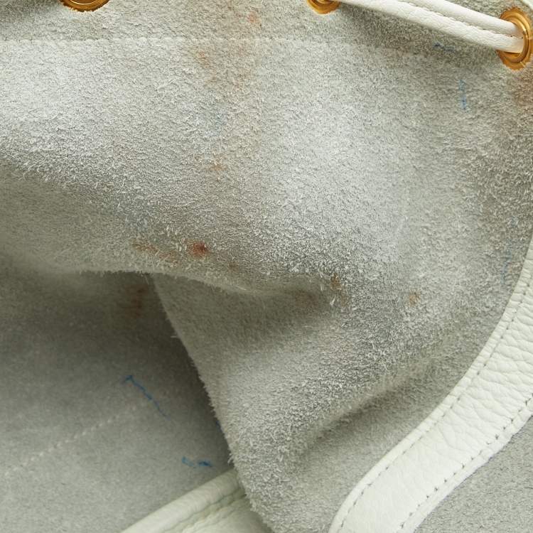 Pre Owned Hermes White Buffalo Leather Market Bag 