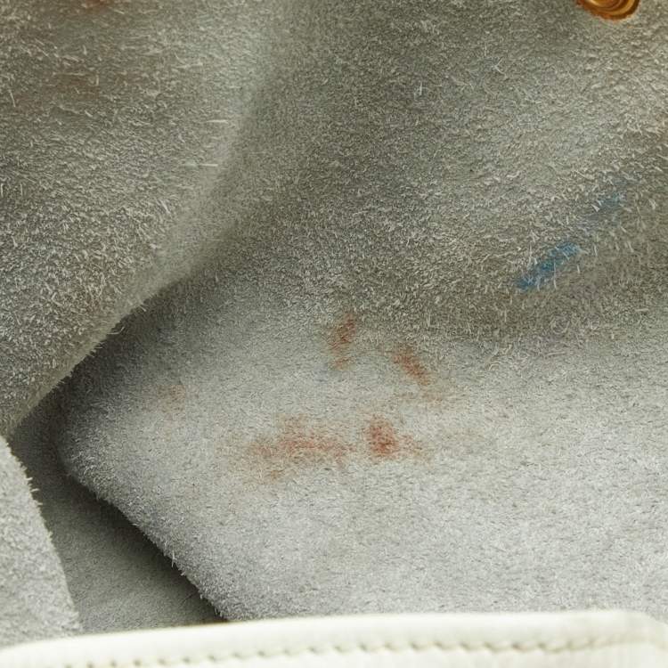 Pre Owned Hermes White Buffalo Leather Market Bag 