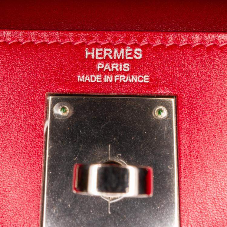 Pre Owned Hermes Red Box Calf Kelly Retourne 28