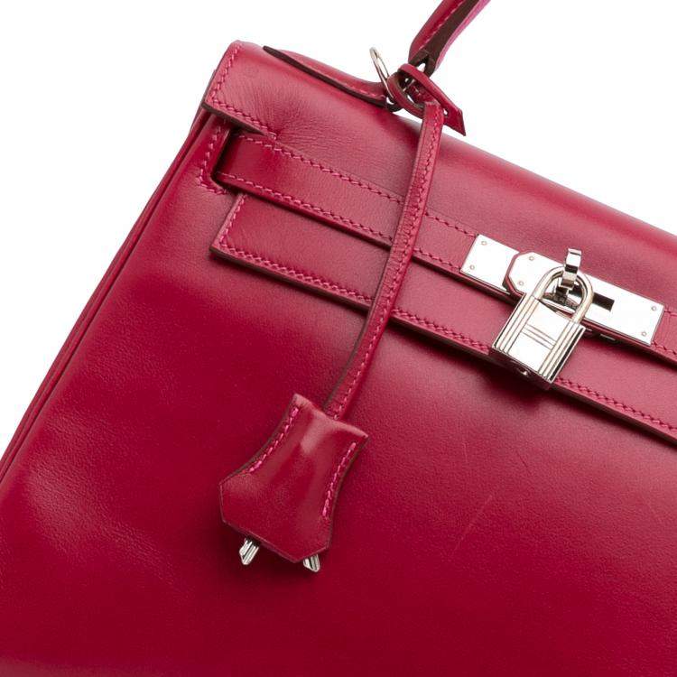 Pre Owned Hermes Red Box Calf Kelly Retourne 28