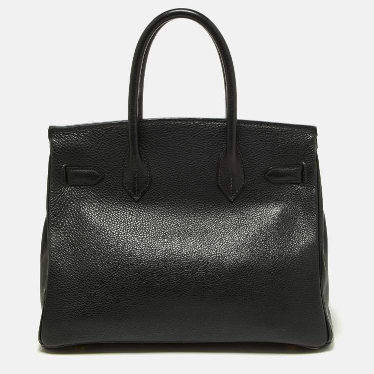 Pre Owned Hermès Black Togo Leather Gold Finish Birkin 30 Bag