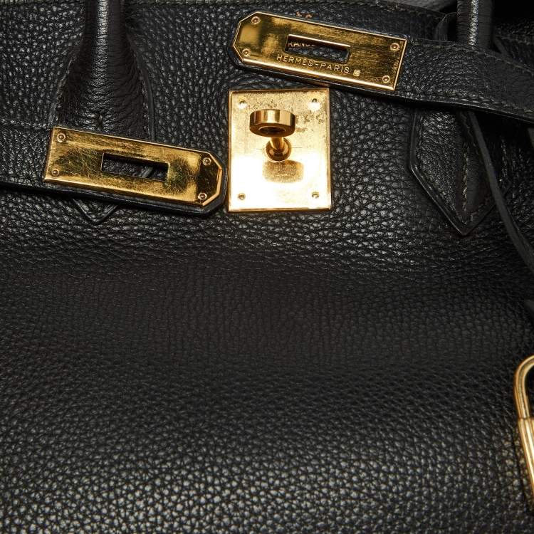 Pre Owned Hermès Black Togo Leather Gold Finish Birkin 30 Bag
