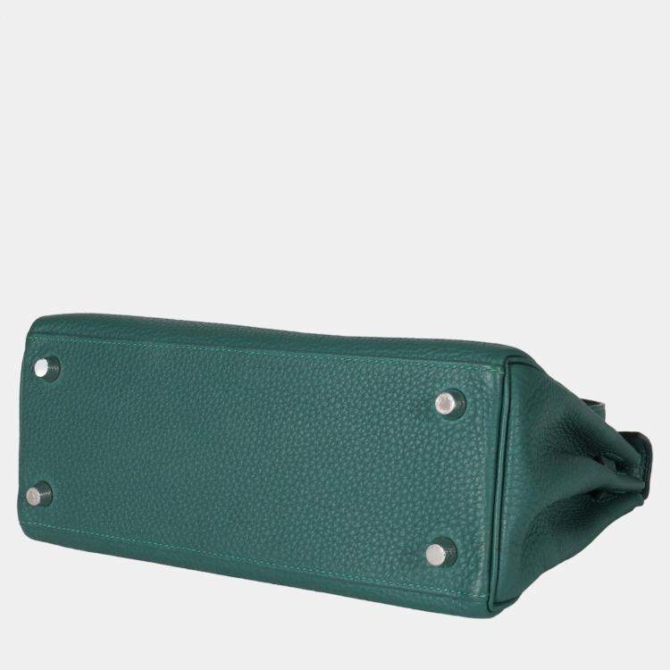Pre Owned Hermes Malachite Togo Retourne Kelly 25 PHW