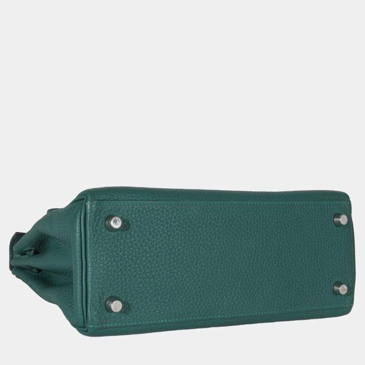 Pre Owned Hermes Malachite Togo Retourne Kelly 25 PHW