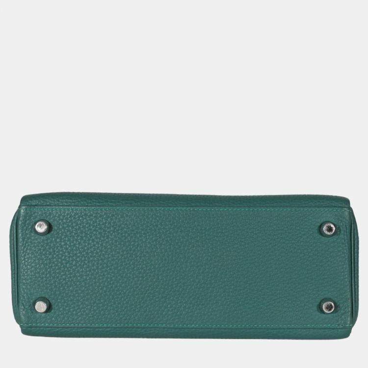 Pre Owned Hermes Malachite Togo Retourne Kelly 25 PHW