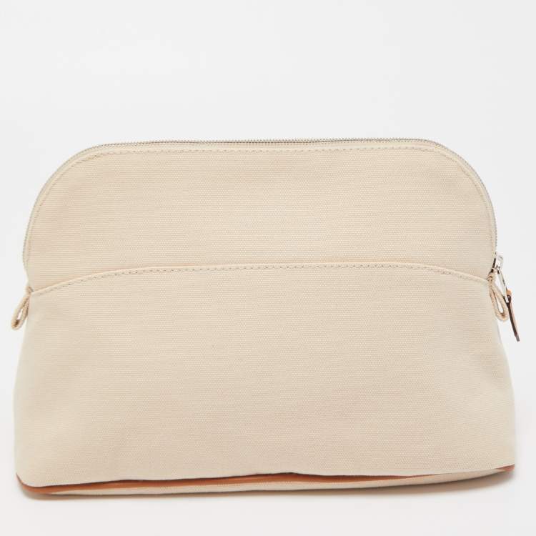 Pre Owned Hermes Natural Canvas Medium Bolide Case