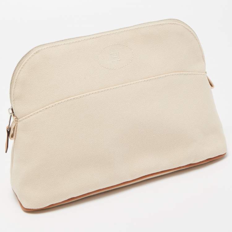 Pre Owned Hermes Natural Canvas Medium Bolide Case