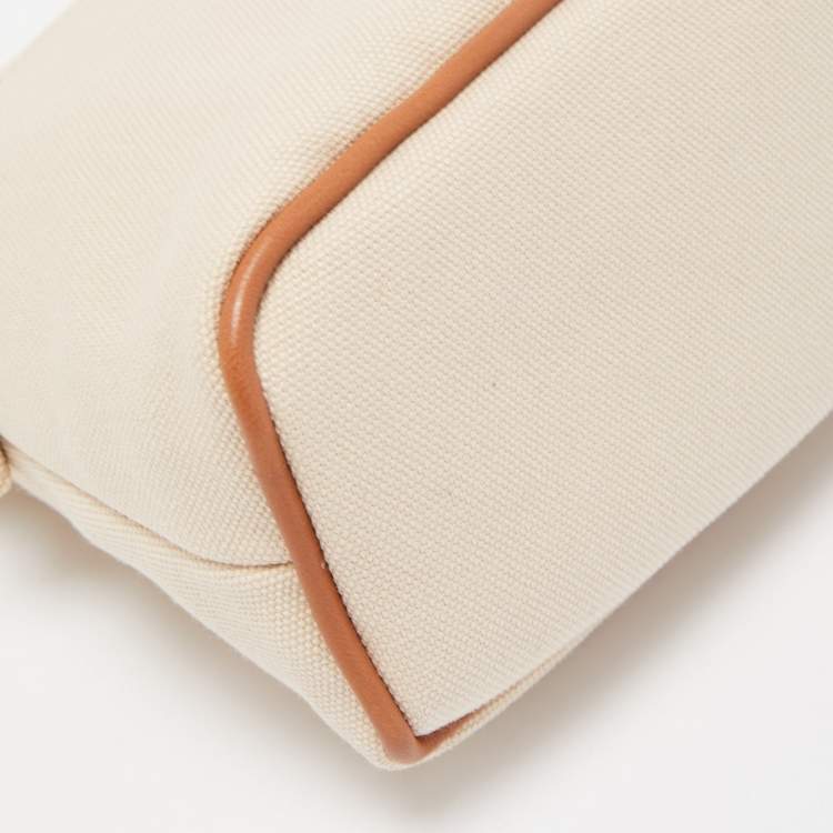 Pre Owned Hermes Natural Canvas Medium Bolide Case