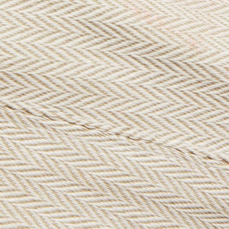 Pre Owned Hermes Natural Toile Chevron Cavalier Sling Bag