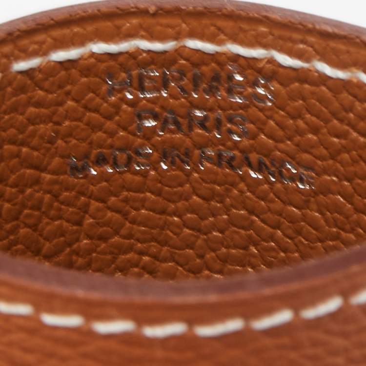 Pre Owned Hermès Gold Evercolor Leather Diablo Card Holder