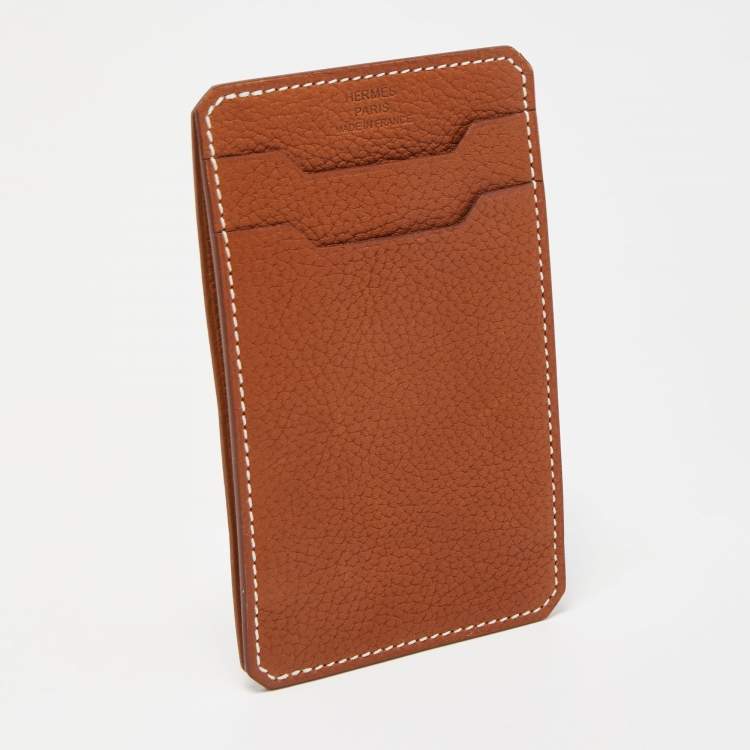 Pre Owned Hermes Fauve Barena Faubourg Leather City 3CC Card Holder