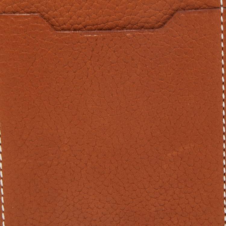 Pre Owned Hermes Fauve Barena Faubourg Leather City 3CC Card Holder