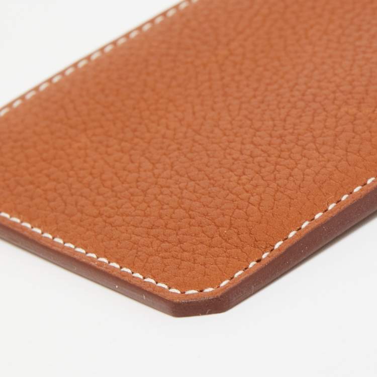 Pre Owned Hermes Fauve Barena Faubourg Leather City 3CC Card Holder