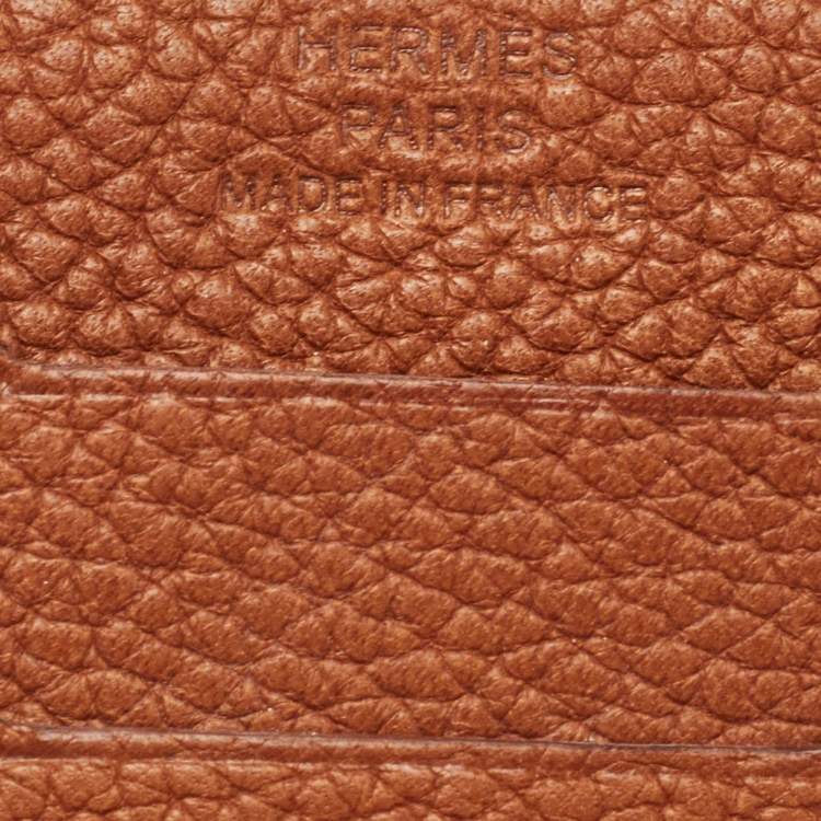 Pre Owned Hermes Fauve Barenia Faubourg Leather City 3CC Card Holder