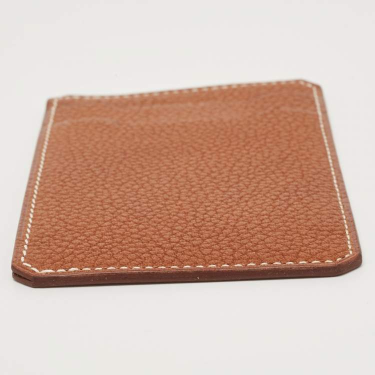 Pre Owned Hermes Fauve Barenia Faubourg Leather City 3CC Card Holder