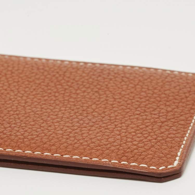 Pre Owned Hermes Fauve Barenia Faubourg Leather City 3CC Card Holder